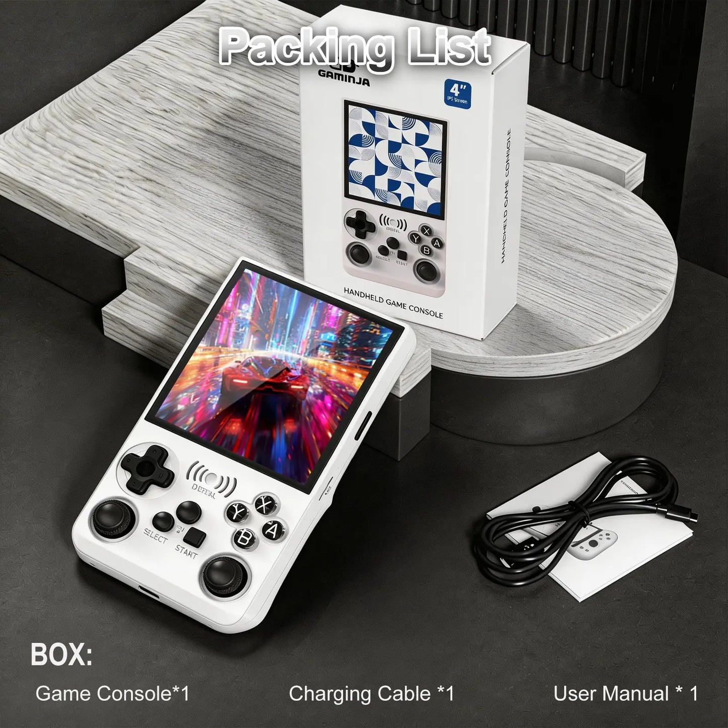 GAMINJA Online Handheld Game Console, 4-Inch HD Screen, 19+ Emulators, Online Battle & Game Download, 3500Mah Long Battery Life, Retro Portable Gaming Device, Portable Gaming System