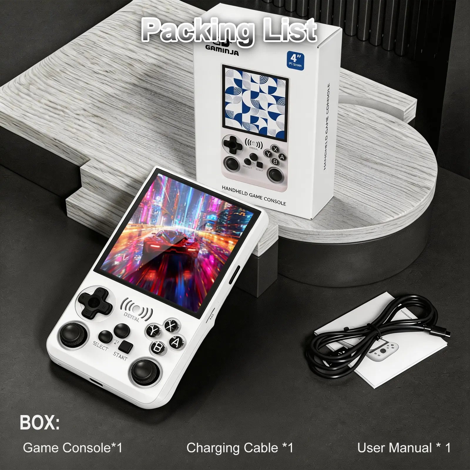 GAMINJA Online Handheld Game Console, 4-Inch HD Screen, 19+ Emulators, Online Battle & Game Download, 3500Mah Long Battery Life, Retro Portable Gaming Device, Portable Gaming System
