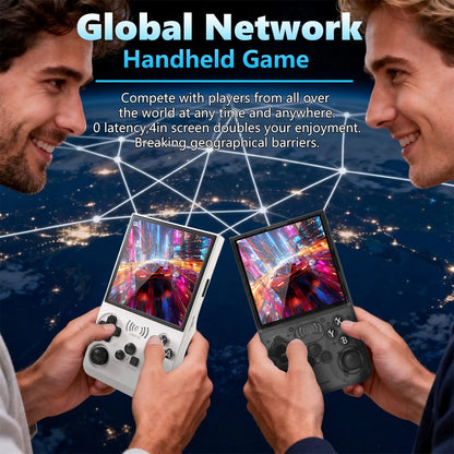 GAMINJA Online Handheld Game Console, 4-Inch HD Screen, 19+ Emulators, Online Battle & Game Download, 3500Mah Long Battery Life, Retro Portable Gaming Device, Portable Gaming System