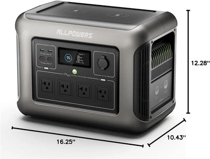 (2026 NEW)ALLPOWERS R1500 LITE Portable Power Station 1056Wh,Fast Charging,Lifep04 Battery,Suitable for Outdoorcamping,Rv,Home Backup Power Station Solar Generator