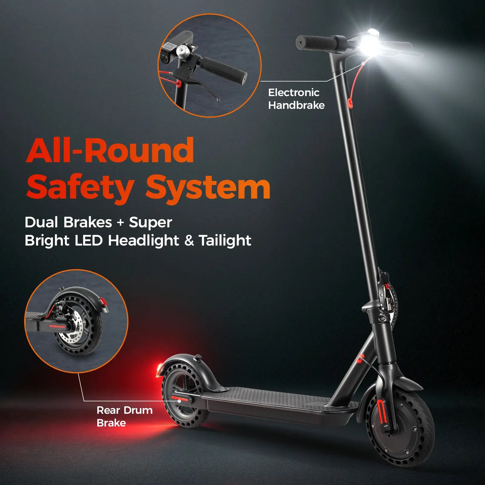 Electric Scooter, 19 MPH Max Speed, 21 Miles Range, 350W Motor, Long Range Battery, 8.5'' Solid Tires, Climbable, Dual Brakes, App, Foldable Portable Commuter Scooter, Perfect Gift for Adults Teens