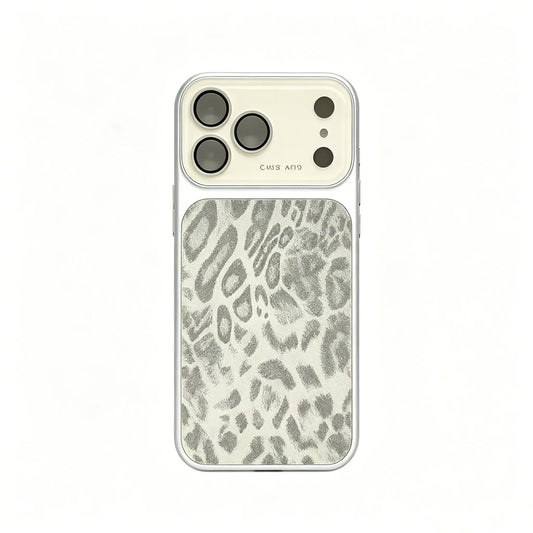 Luxury Leopard Print Large Viewfinder Phone Case for Iphone 14/15/16/17 Series, TPU+ Pcdual-Layer Shockproof Protective Cover with Anti-Scratch, Non-Slip & Full Camera Lens Protection, Stylish Orange Faux Suede Texture
