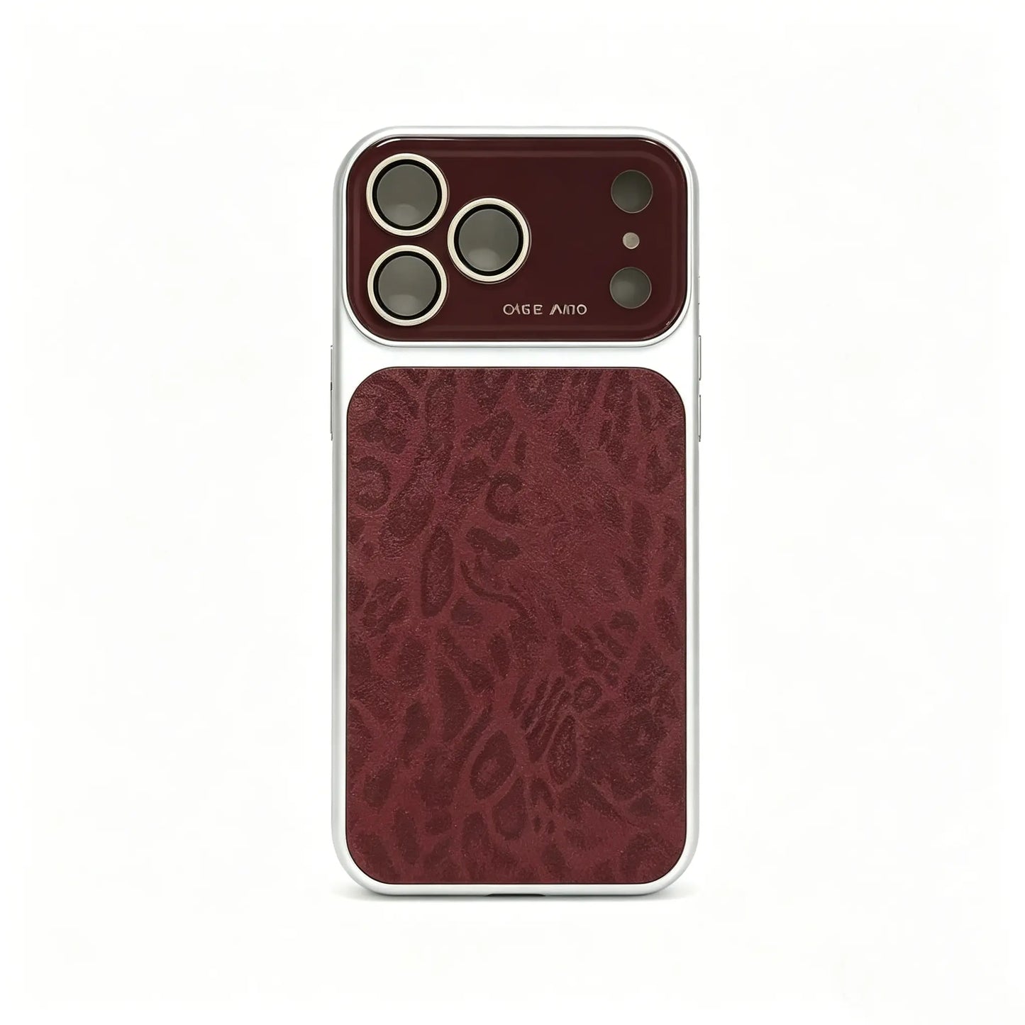 Luxury Leopard Print Large Viewfinder Phone Case for Iphone 14/15/16/17 Series, TPU+ Pcdual-Layer Shockproof Protective Cover with Anti-Scratch, Non-Slip & Full Camera Lens Protection, Stylish Orange Faux Suede Texture
