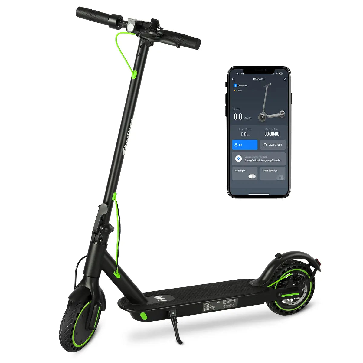 Electric Scooter, 19 MPH Max Speed, 21 Miles Range, 350W Motor, Long Range Battery, 8.5'' Solid Tires, Climbable, Dual Brakes, App, Foldable Portable Commuter Scooter, Perfect Gift for Adults Teens