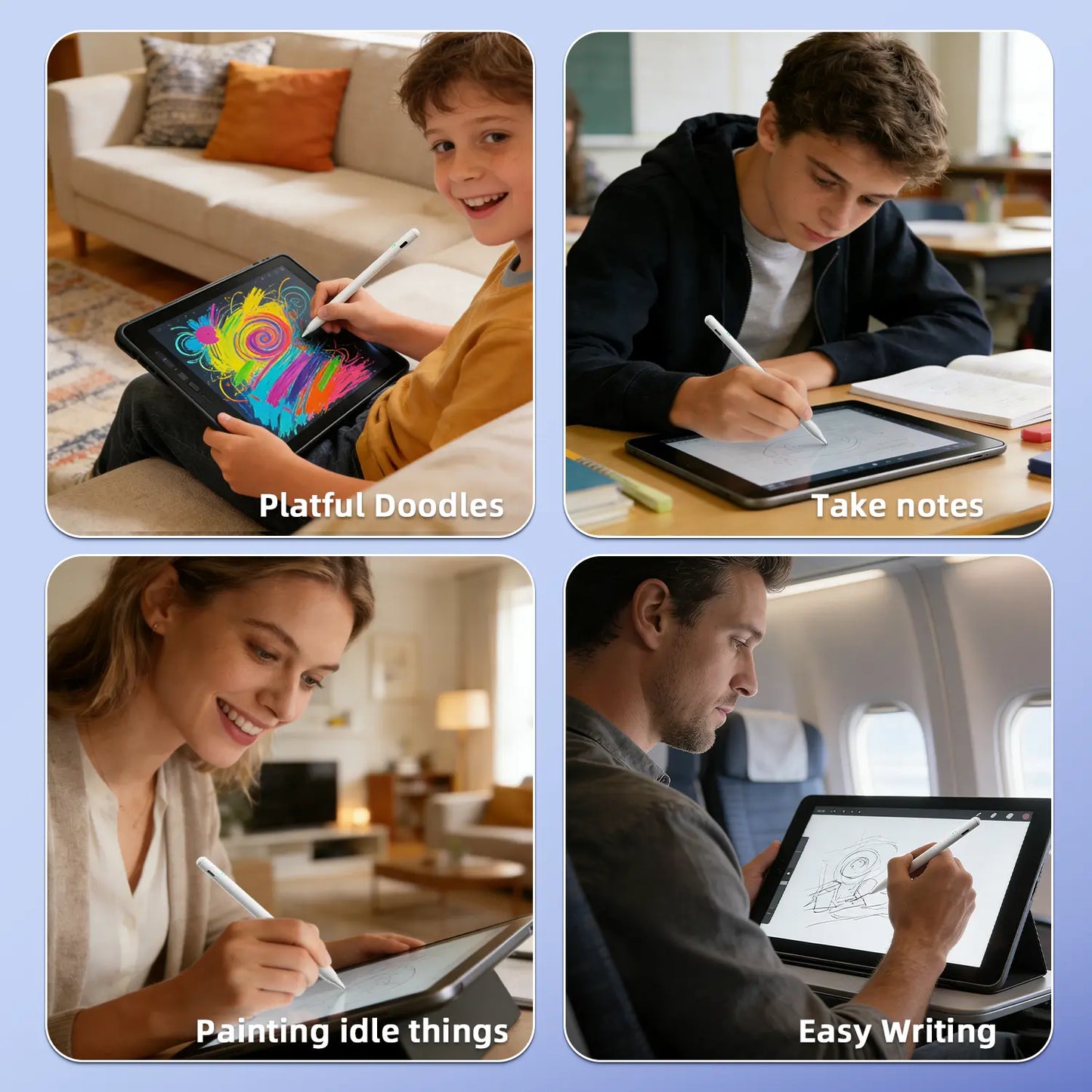 Stylus Pen for Ipad Fast Charge with Palm Rejection Tilt Sensitivity Active Touch Screen Pencil Compatible with Ipad 6/7/8/9/10 Pro12.9&11 Air3/4/5 Mini5/6/7 Tiktokshopholidayhaul