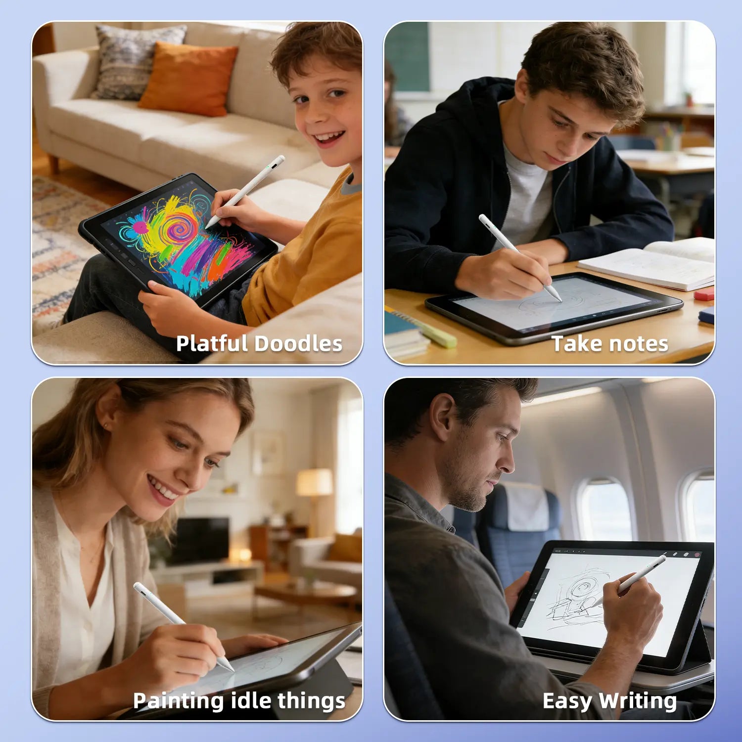 Stylus Pen for Ipad Fast Charge with Palm Rejection Tilt Sensitivity Active Touch Screen Pencil Compatible with Ipad 6/7/8/9/10 Pro12.9&11 Air3/4/5 Mini5/6/7 Tiktokshopholidayhaul