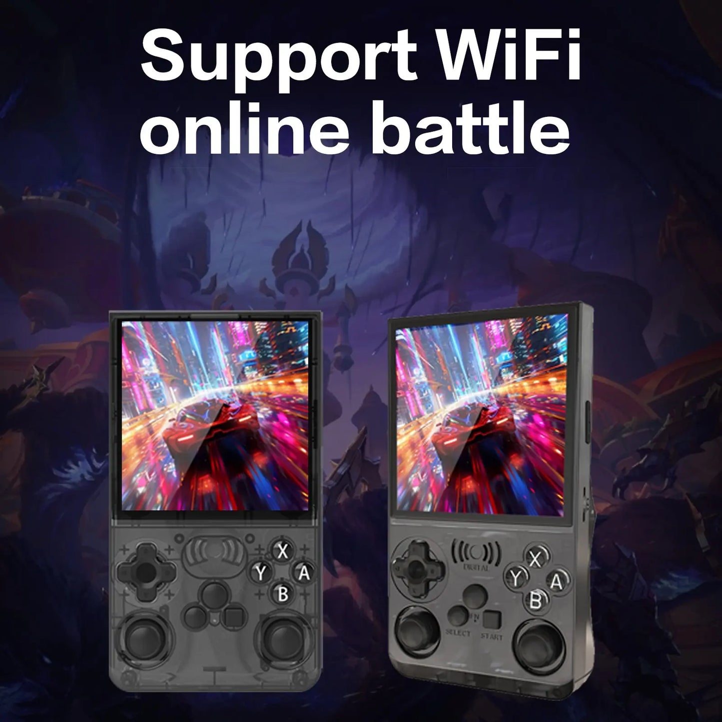 GAMINJA Online Handheld Game Console, 4-Inch HD Screen, 19+ Emulators, Online Battle & Game Download, 3500Mah Long Battery Life, Retro Portable Gaming Device, Portable Gaming System