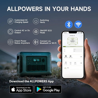 (2026 NEW)ALLPOWERS R1500 LITE Portable Power Station 1056Wh,Fast Charging,Lifep04 Battery,Suitable for Outdoorcamping,Rv,Home Backup Power Station Solar Generator